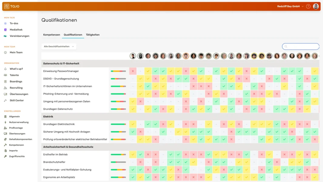 Illustration zur Tajo Qualifikationsmatrix